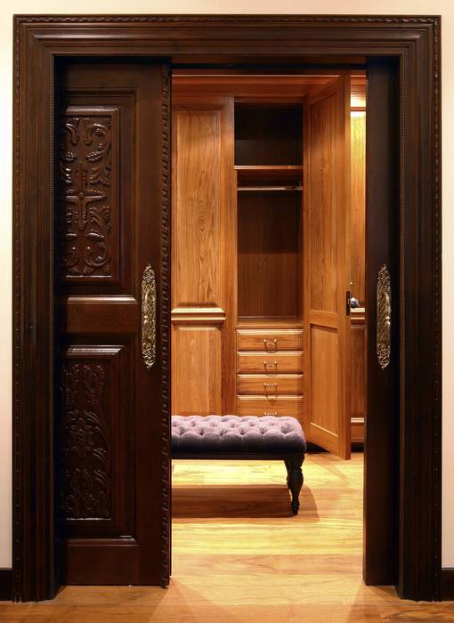 Vestidor de madera homify Puertas de madera