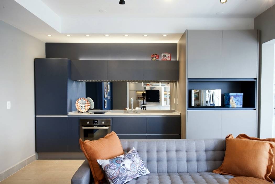 Apartamento Estúdio, Michelle Machado Arquitetura Michelle Machado Arquitetura مطبخ المرو أو الكوارتز