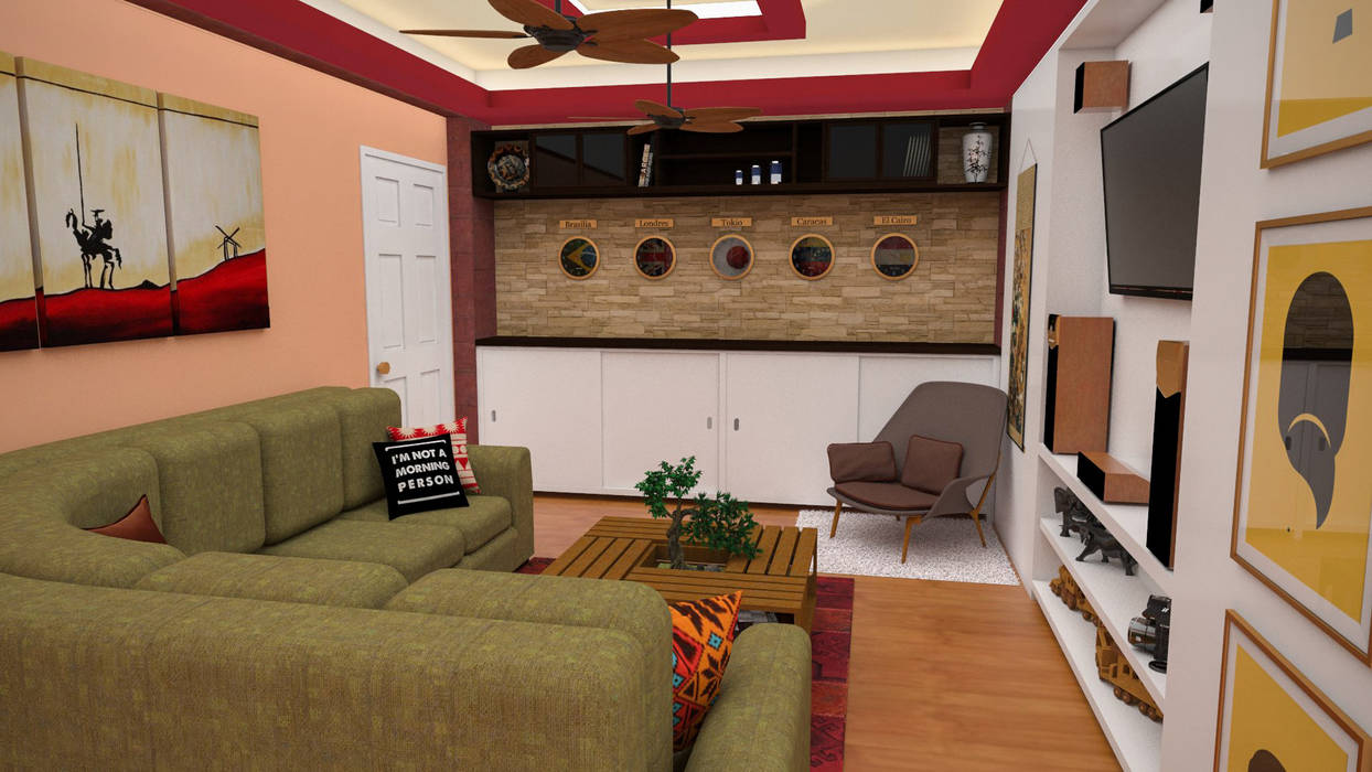 Diseño de Apartamento pequeño con elementos multifincionales, Interiorismo con Propósito Interiorismo con Propósito Living room