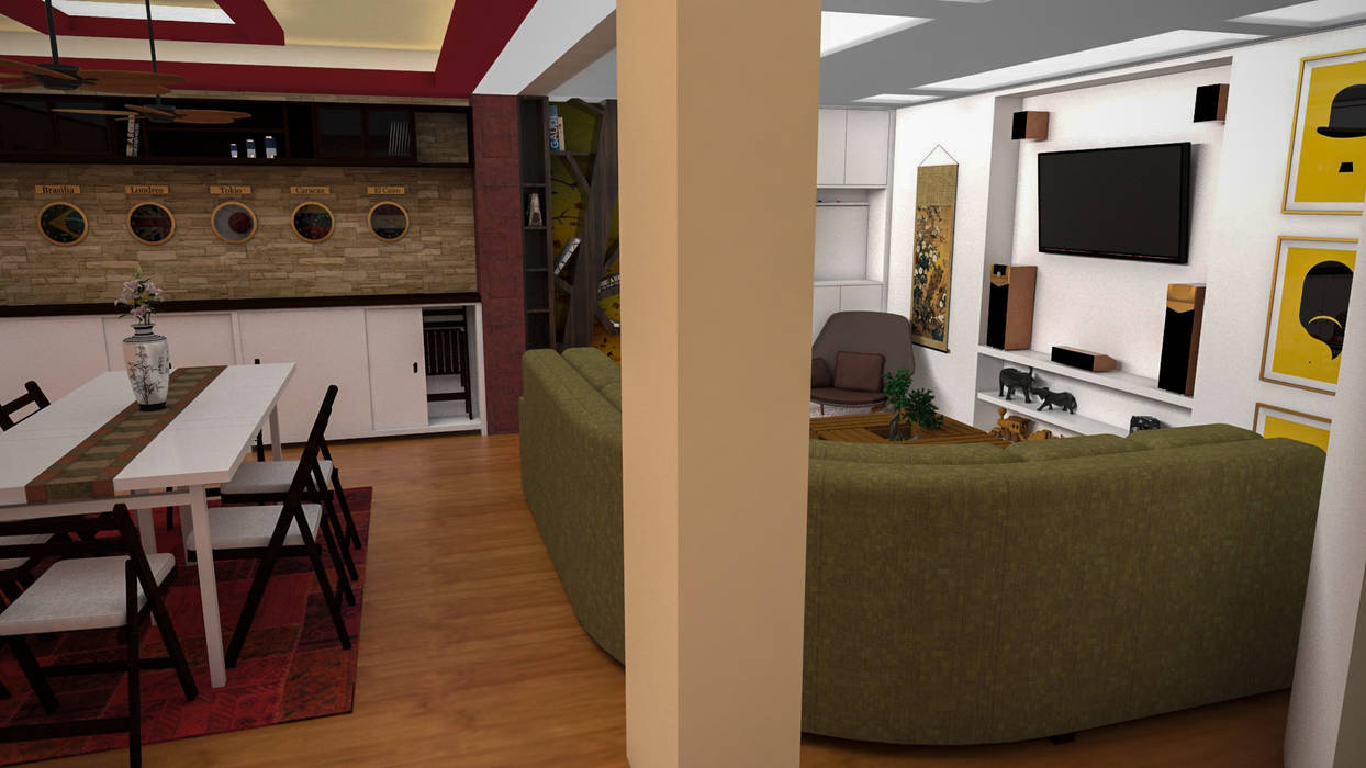 Diseño de Apartamento pequeño con elementos multifincionales, Interiorismo con Propósito Interiorismo con Propósito Comedores de estilo moderno