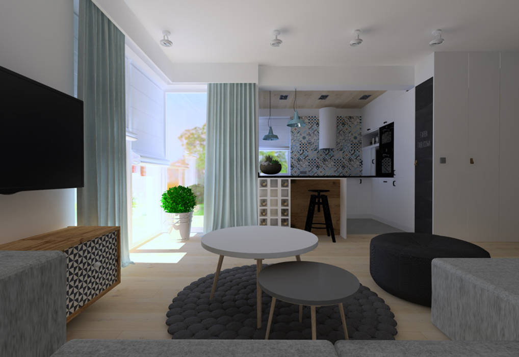 mieszkanie 67m, Projekt Kolektyw Sp. z o.o. Projekt Kolektyw Sp. z o.o. Living room