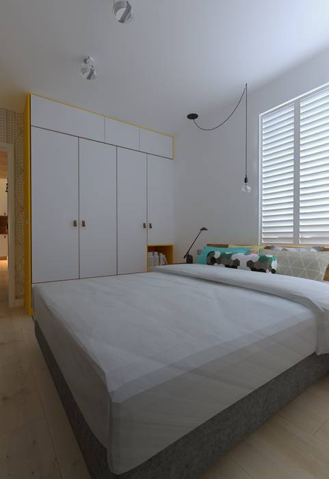 mieszkanie 67m, Projekt Kolektyw Sp. z o.o. Projekt Kolektyw Sp. z o.o. Scandinavian style bedroom