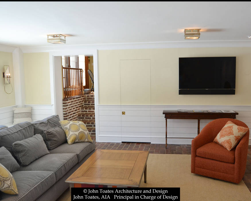 Family Room Wainscot John Toates Architecture and Design Classic style living room