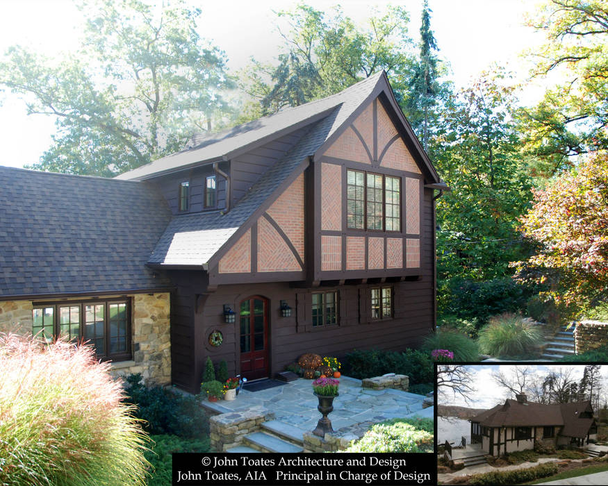 Front Facade John Toates Architecture and Design Classic style houses exterior,brick,cottage,tudor,addition