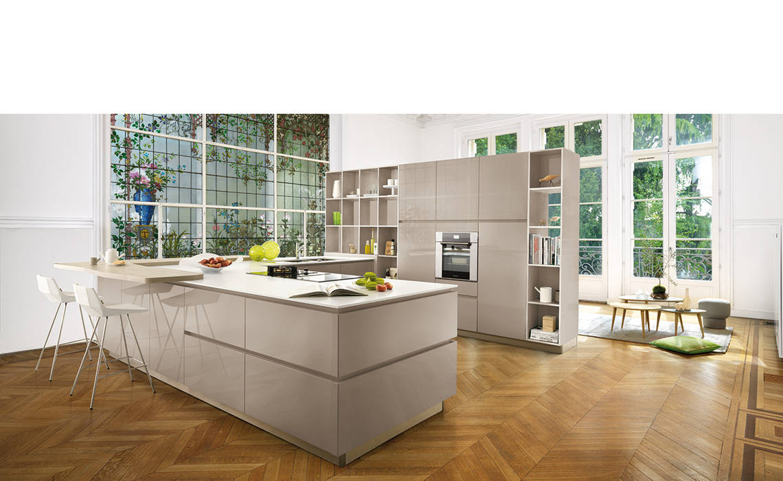 High Gloss Open Plan Kitchen Schmidt Kitchens Barnet Cocinas de estilo moderno Tablero DM ​Modern Contemporary design High Gloss Kitchen Design