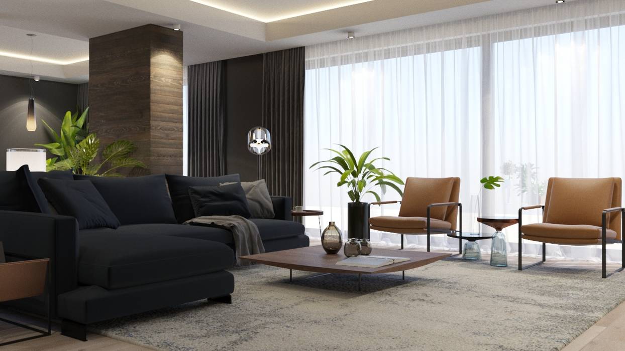 homify Modern Oturma Odası Ahşap Ahşap rengi