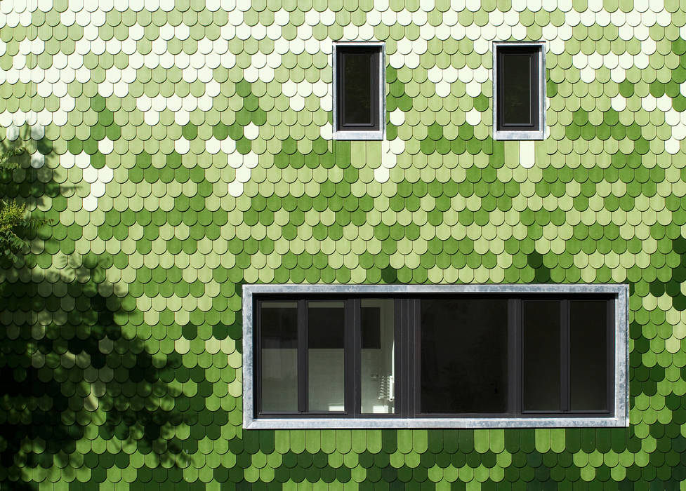 tile facade brandt+simon architekten Modern Houses Ceramic tiles,ceramic,facade,window,green,pixel,pixel