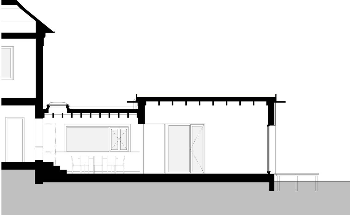 section: modern by brandt+simon architekten, Modern semi-detached house,extension,Berlin,wooden house,wood facade
