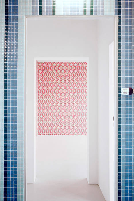 patterns brandt+simon architekten Modern Walls and Floors redesign,apartment,Berlin,surfaces,pattern,wallpaper,tiles,blue,red,white,modern,modern