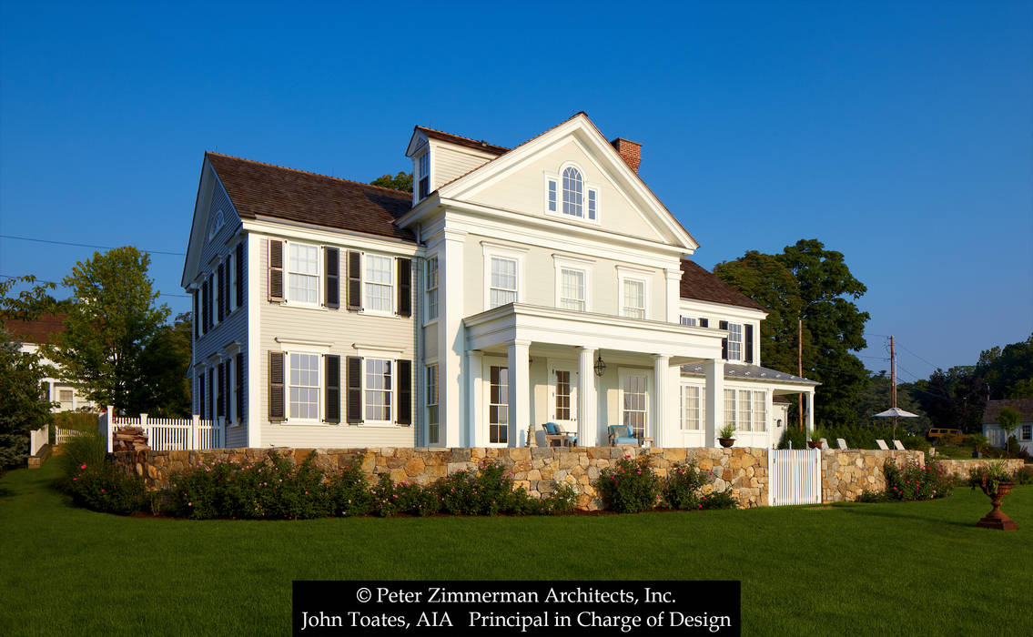 New Greek Revival House - Southport, CT, John Toates Architecture and Design John Toates Architecture and Design 클래식스타일 주택