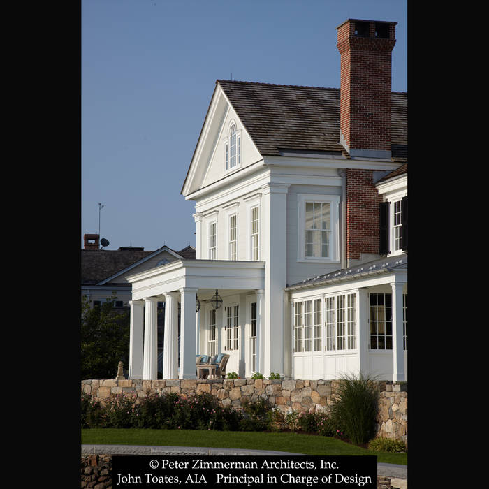 New Greek Revival House - Southport, CT, John Toates Architecture and Design John Toates Architecture and Design Casas de estilo clásico