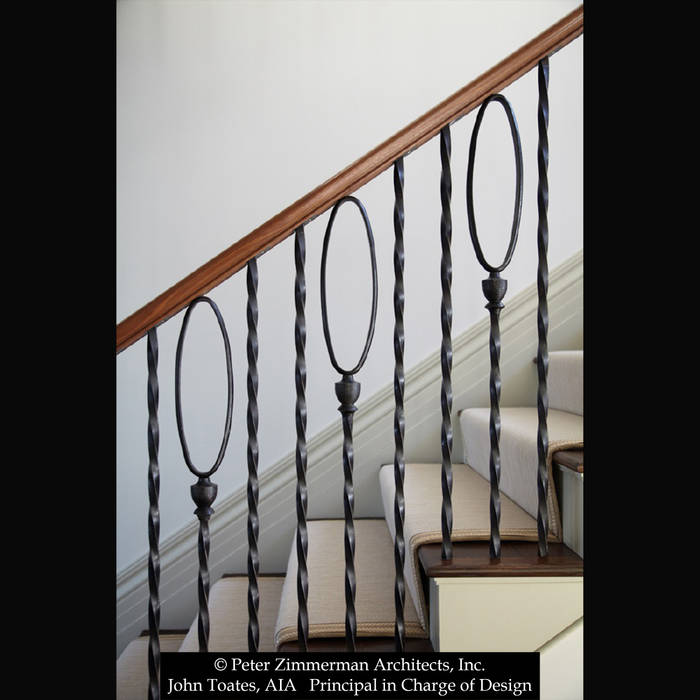 Railing Detail John Toates Architecture and Design Classic style corridor, hallway and stairs interior,stair,railing,classic,traditional