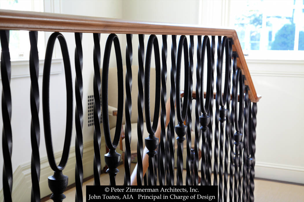 Stair Railing Detail John Toates Architecture and Design Classic style corridor, hallway and stairs