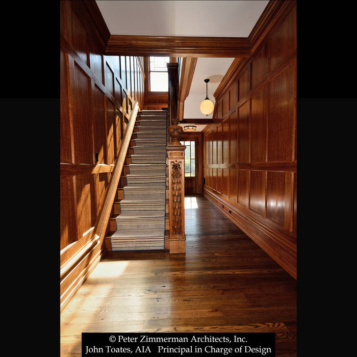 Queen Anne Addition & Renovation - Westport, CT, John Toates Architecture and Design John Toates Architecture and Design Pasillos, vestíbulos y escaleras de estilo clásico