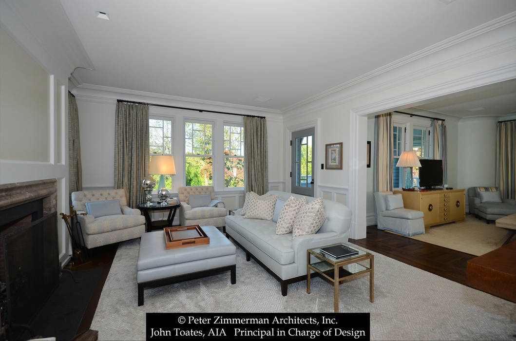 Queen Anne Addition & Renovation - Westport, CT, John Toates Architecture and Design John Toates Architecture and Design Soggiorno classico