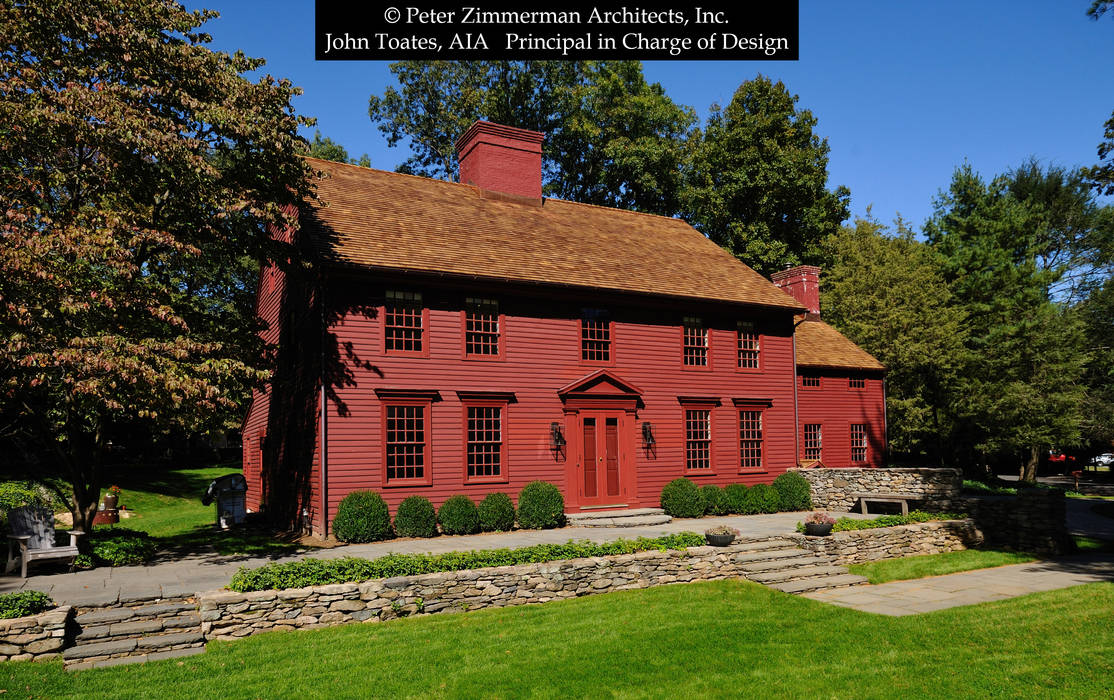 Front Facade John Toates Architecture and Design Classic style houses exterior,terrace,stone,addition,renovation,classic,traditional,red,wood cladding