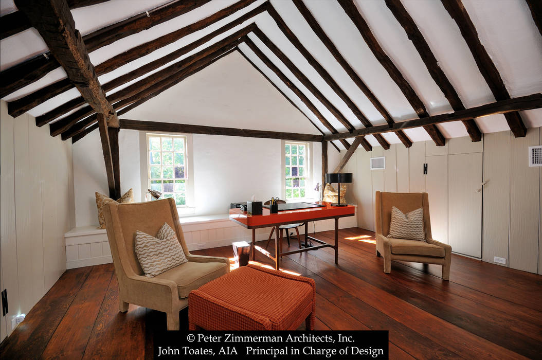 Historical Addition & Renovation - Darien, CT, John Toates Architecture and Design John Toates Architecture and Design Klasyczne domowe biuro i gabinet