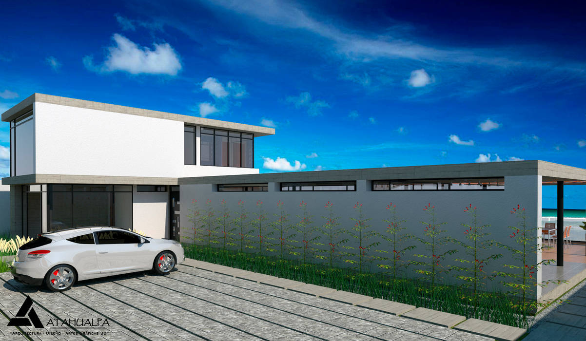 Render Vista Posterior Atahualpa 3D Casas modernas