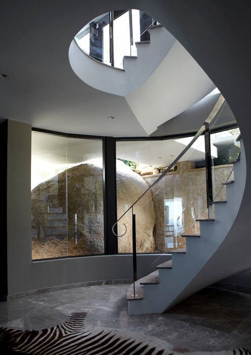 Head Road Glamour, Jenny Mills Architects Jenny Mills Architects Modern Corridor, Hallway and Staircase grounded,contextual,surroundings,landscape,boulder