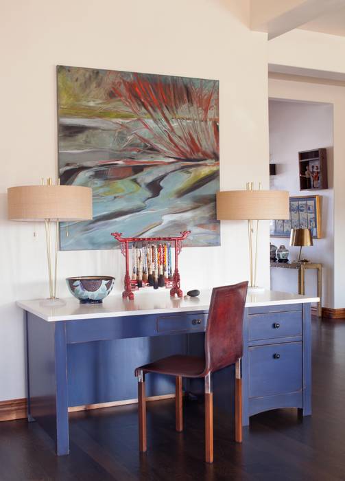21st CenturyTraditional, Andrea Schumacher Interiors Andrea Schumacher Interiors Kitchen desk,table lamps,art,desk chair,'