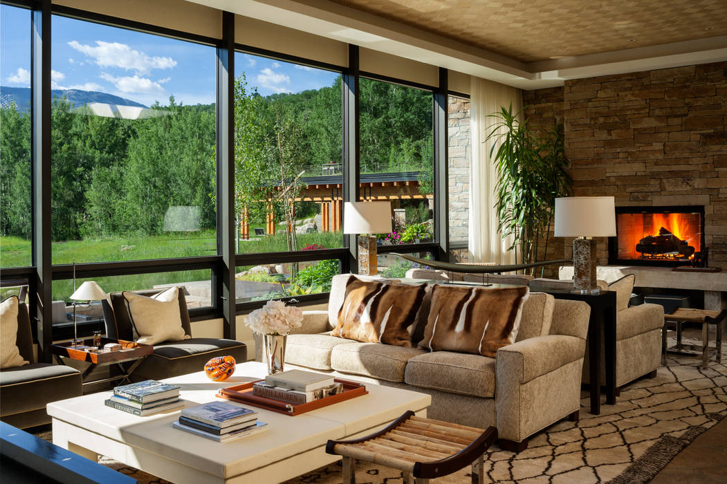 Vail Valley Retreat, Andrea Schumacher Interiors Andrea Schumacher Interiors Salas de estilo ecléctico