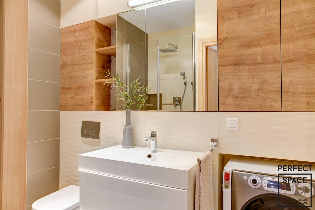 Mieszkanie dla singla, Perfect Space Perfect Space 現代浴室設計點子、靈感&圖片