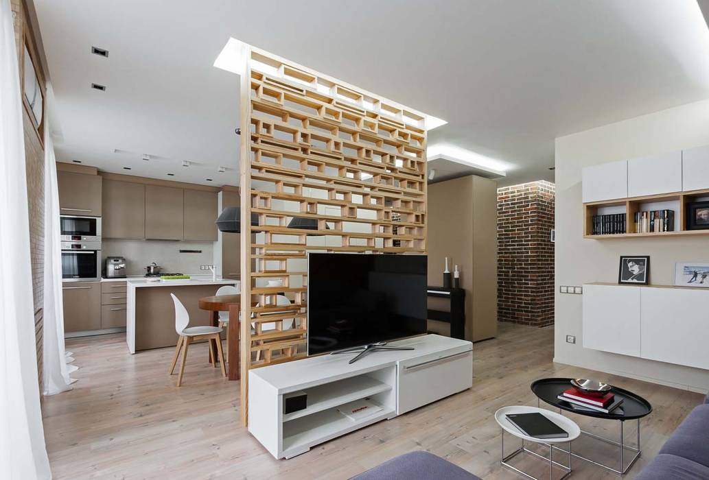 Wooden Accent , EUGENE MESHCHERUK | architecture & interiors EUGENE MESHCHERUK | architecture & interiors Modern Living Room