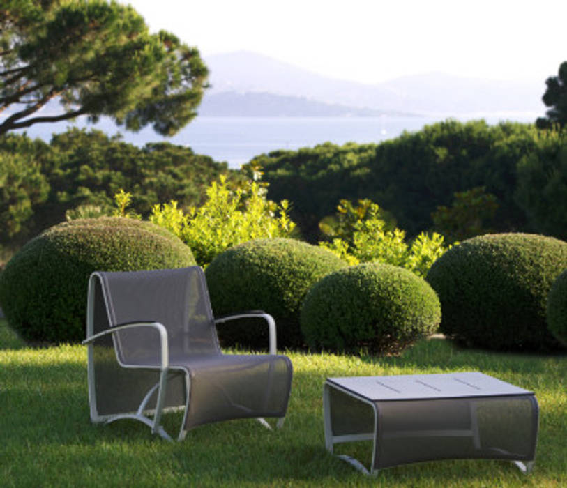 SILLON INDIVIDUAL SINDO OUTDOOR Balcones y terrazas minimalistas Aluminio/Cinc Mobiliario