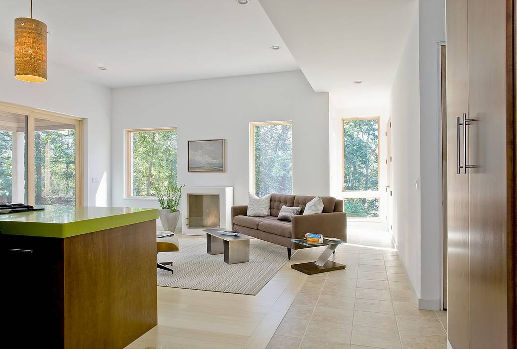 Open concept living space ZeroEnergy Design Modern living room