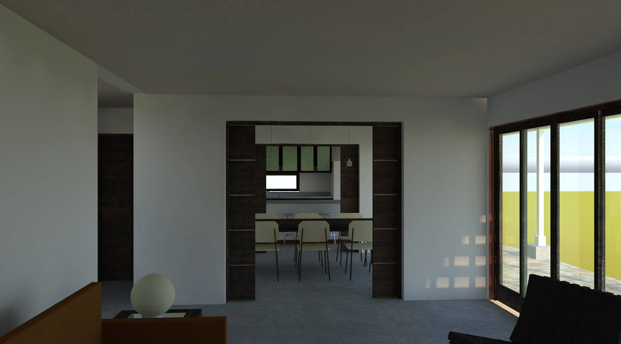 Casa N2 MP ARQvision BIM Sustainable Architecture Living room Metal Casa N2 MP