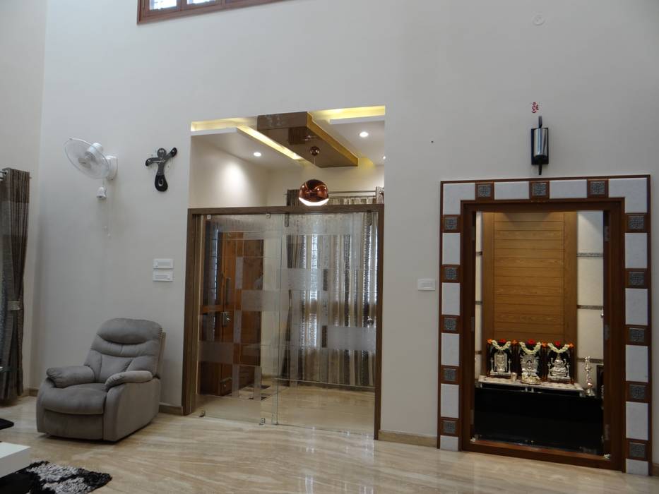 lobby and pooja room wall homify Modern living room