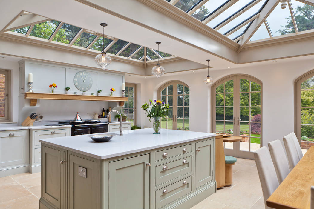 Luxurious Kitchen Diner Conservatory Vale Garden Houses Country style conservatory Wood Wood effect conservatory,orangery,garden room,outdoor,bespoke,timber,aluminium,glass,roof light,roof light