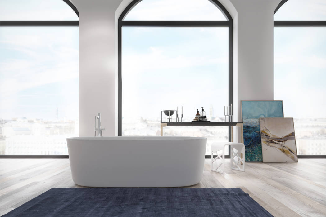 Hornbæk 168 bathtub homify Scandinavische badkamers Badkuipen & douches