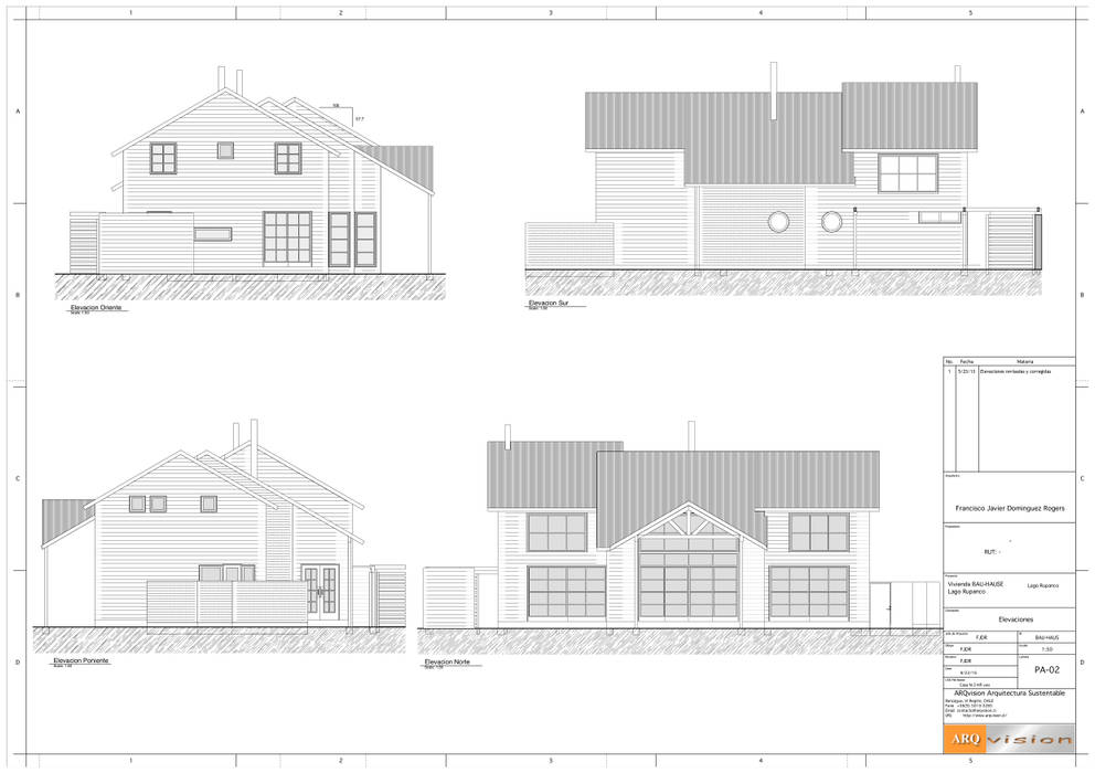 Casa N3-MP en conjunto Casas de la Marina Puyehue, ARQvision BIM Sustainable Architecture: de estilo colonial por ARQvision BIM Sustainable Architecture, Colonial