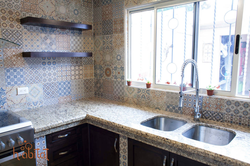 Cocina Moderna con azulejo Vintage H-abitat Diseño & Interiores Cocinas eclécticas Azulejos