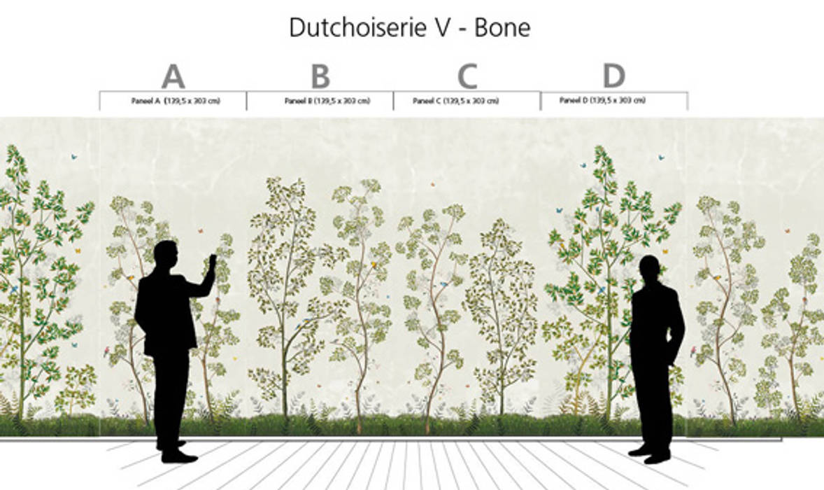 Hand-painted wallpaper - Dutchoiserie V, Snijder&CO Snijder&CO Classic style dining room