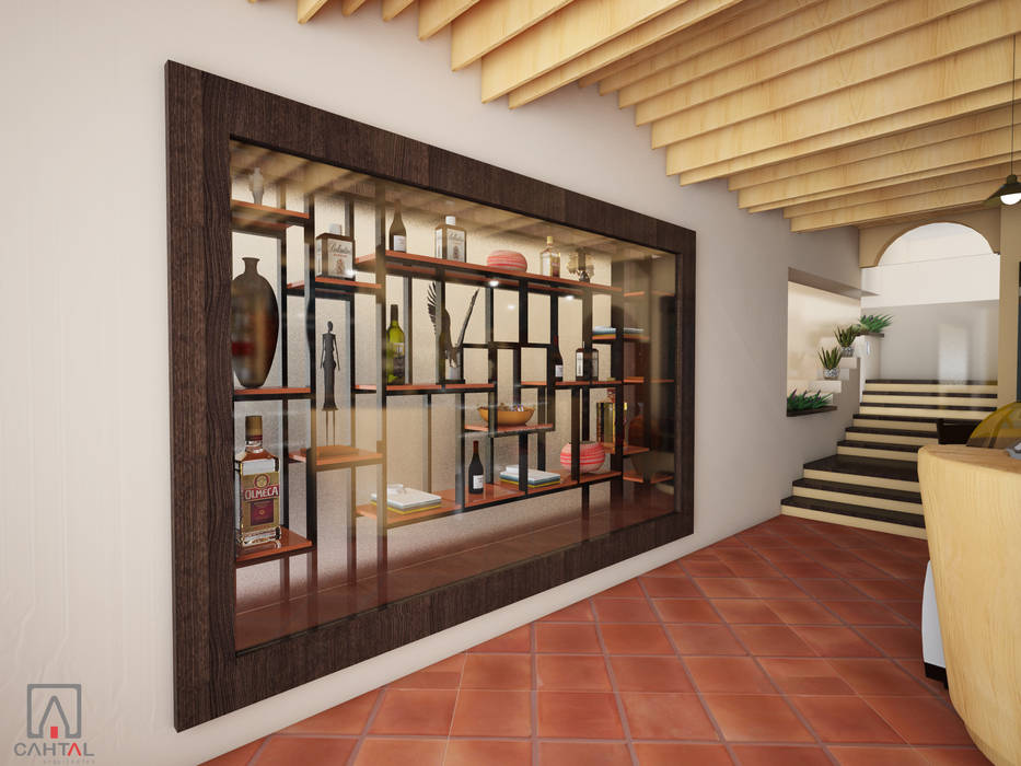 Muro cortina PRISMA ARQUITECTOS Espacios comerciales Madera Acabado en madera Oficinas y tiendas