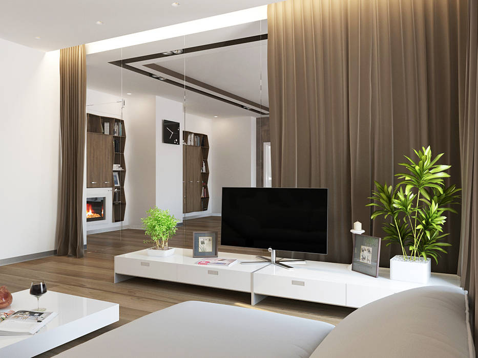 Лаконичность цвета и форм в урбанистическом стиле, PUZZLE PUZZLE Modern living room
