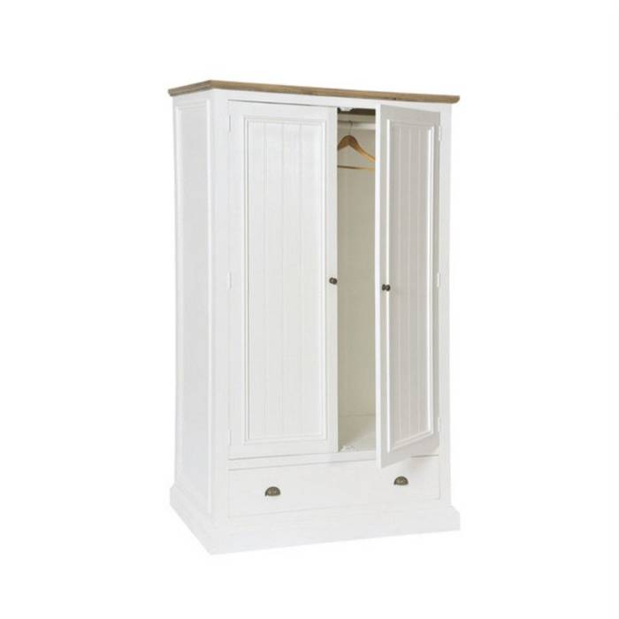 Savannah Reclaimed Wood Wardrobe with Drawers Modish Living Chambre rustique Bois Effet bois Penderies et commodes