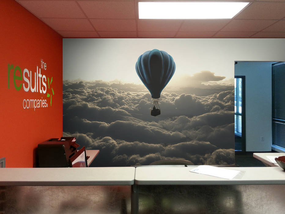 Air balloon Pixers Modern Study Room and Home Office wall mural,wallpaper,wall decal