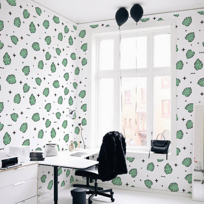 Leaves for hipsters Pixers Moderne Arbeitszimmer wall mural,wallpaper,wall decal