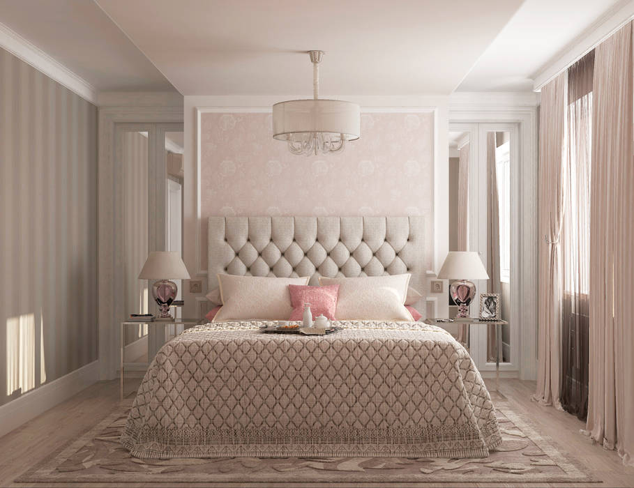 Спальня гостевая "Glamour", Студия дизайна Дарьи Одарюк Студия дизайна Дарьи Одарюк 클래식스타일 침실