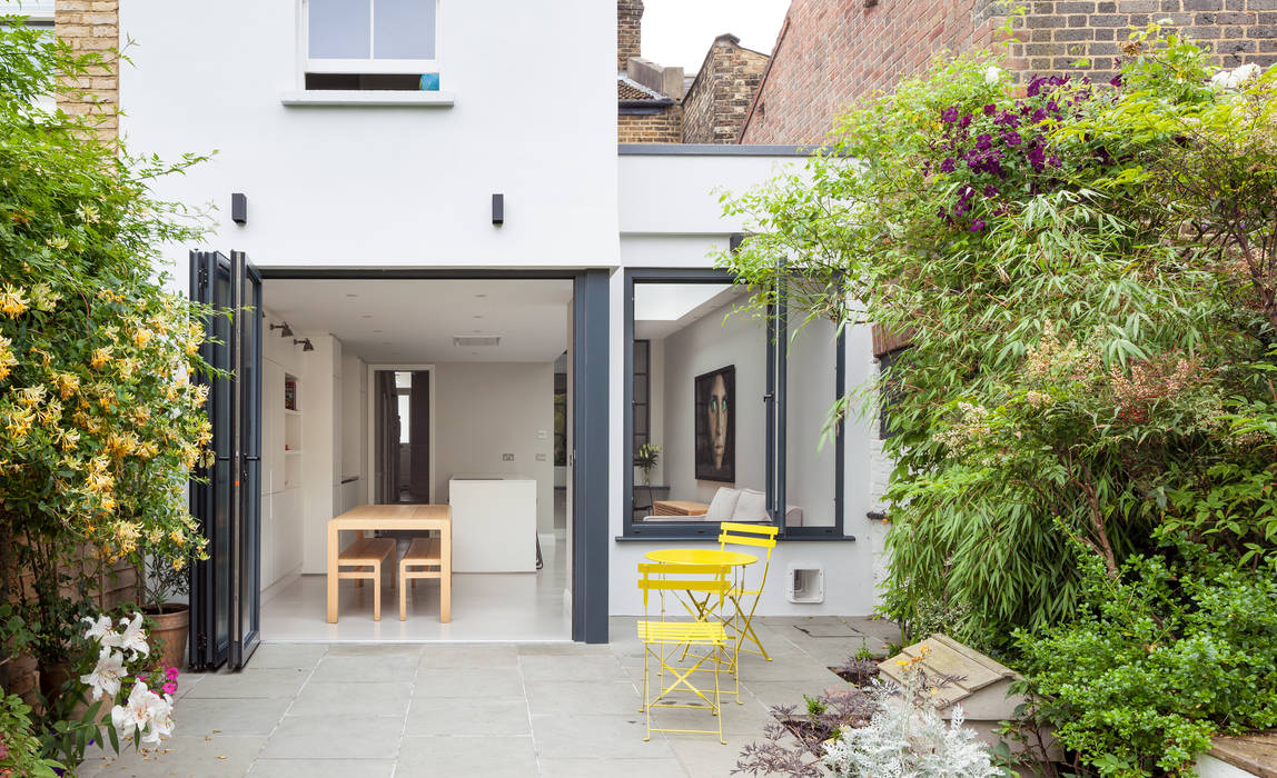 open spaces homify Будинки london,extension,architecture,glass,kitchen,concrete,folding doors,pivot window,'