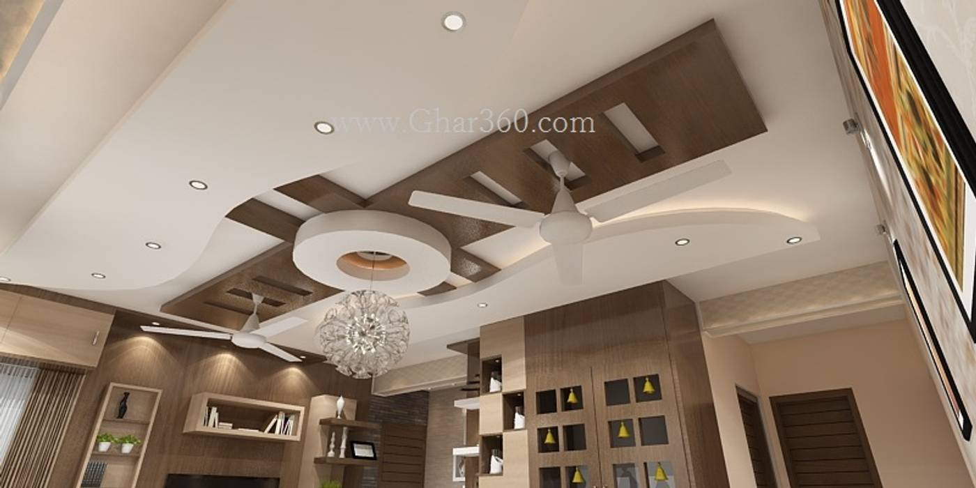 Living room ceiling Ghar360 Modern living room false ceiling,Accessories & decoration