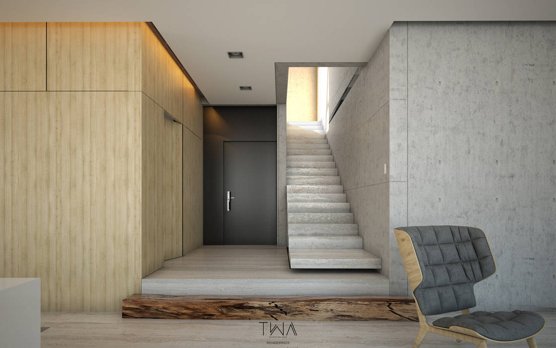 Casa del Río, TW/A Architectural Group TW/A Architectural Group Modern Corridor, Hallway and Staircase