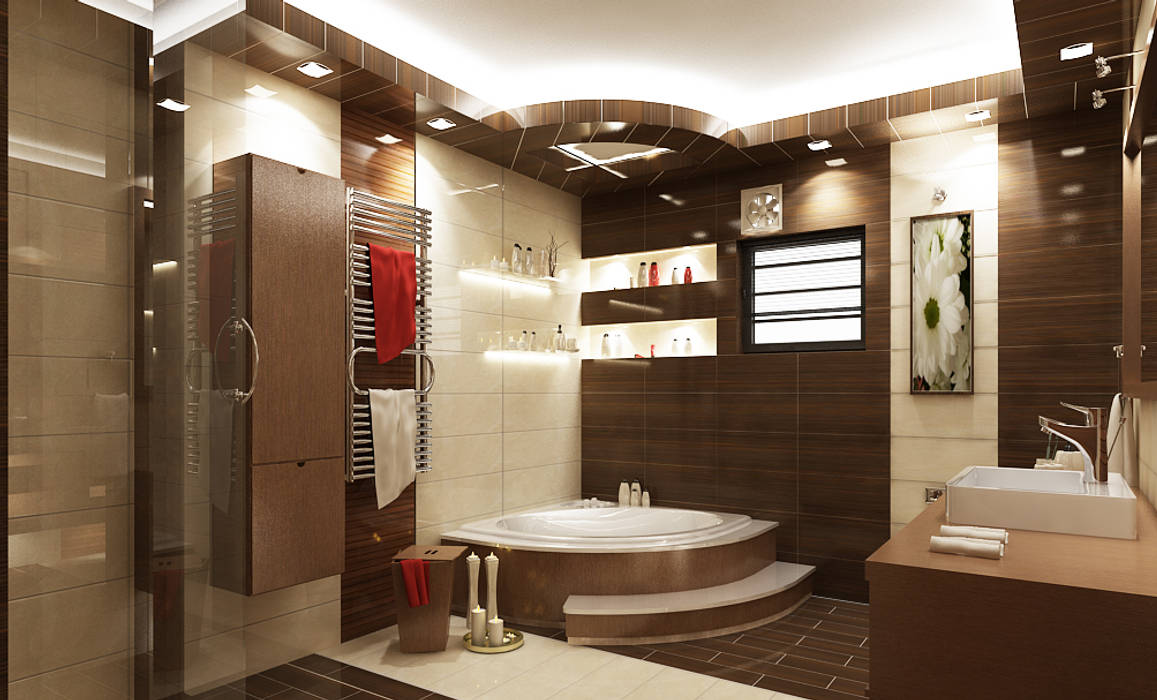 تصاميم داخلية فيلا سكنية (1), rashaatalla rashaatalla Modern bathroom Decoration