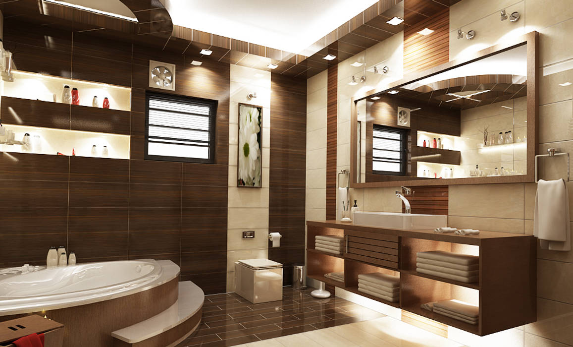 تصاميم داخلية فيلا سكنية (1), rashaatalla rashaatalla حمام Mirrors