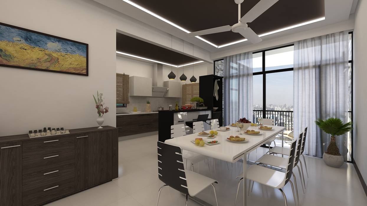 4 Bedroom Apartment Interior Design Bangalore, Ghar360 Ghar360