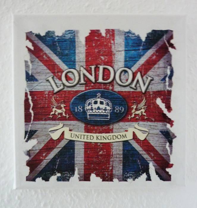 Union Jack London 1889 Collage Canvas Wandbild Bild Wohndekor ©, Stil Ikonen & Ladies Lounge Stil Ikonen & Ladies Lounge Endüstriyel Duvar & Zemin Keten Pembe Resim & Çerçeveler