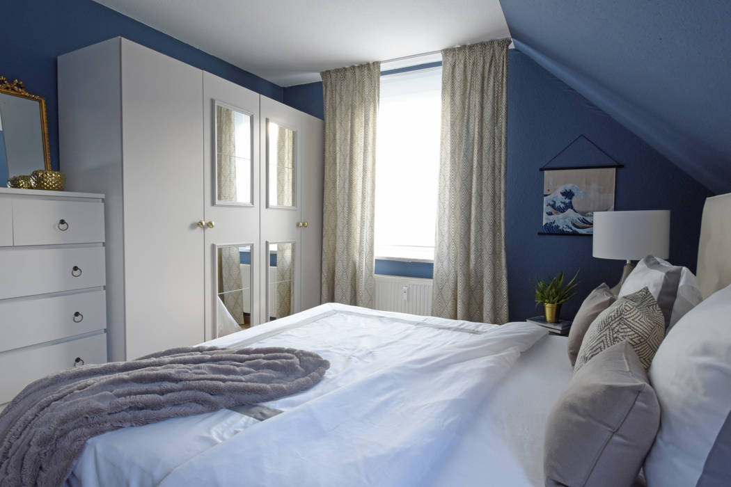 Schlafzimmer mit bodenlangen vorhängen homemate gmbh klassische